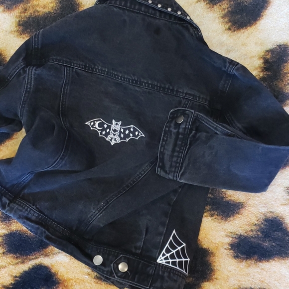 blackcraft Jackets & Blazers - Studded Bat Denim Jacket